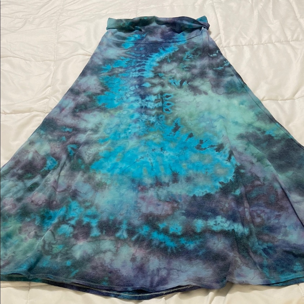 Tie-Dye Blue and Purple maxi Skirt